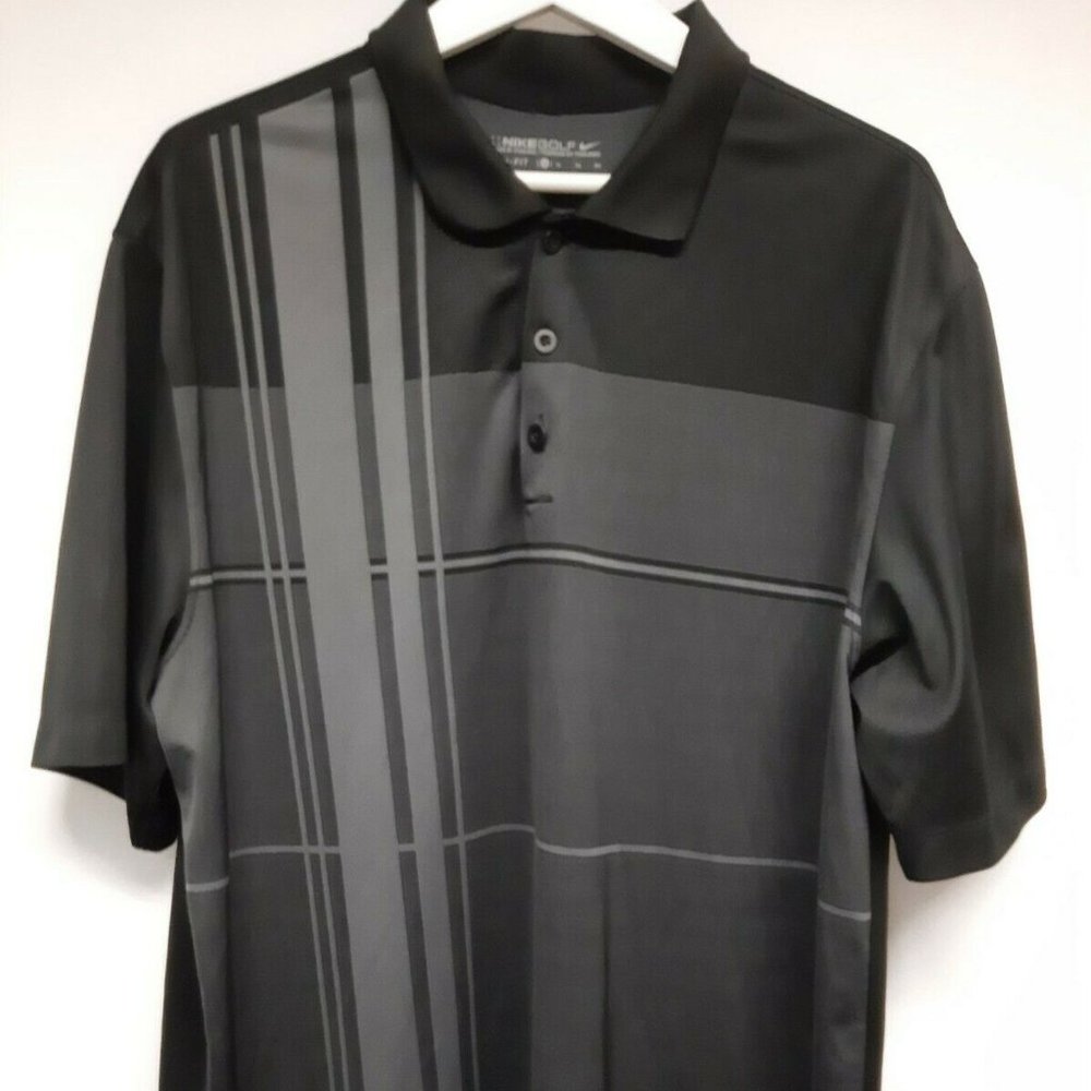 Nike Golf Polo Shirt, Black & Grey, Men's size XL - TPC Boston Deutsche Bank